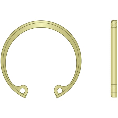 Rotor Clip Internal Retaining Ring, Steel, Zinc Yellow Finish, 1.625 in Bore Dia. VHO-162-ZD